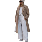 Damen Eleganter und warmer Wollmantel mit modernem Schnitt EB