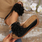 Damen blumenverzierte Clogs mit ergonomischer Fußbett EB