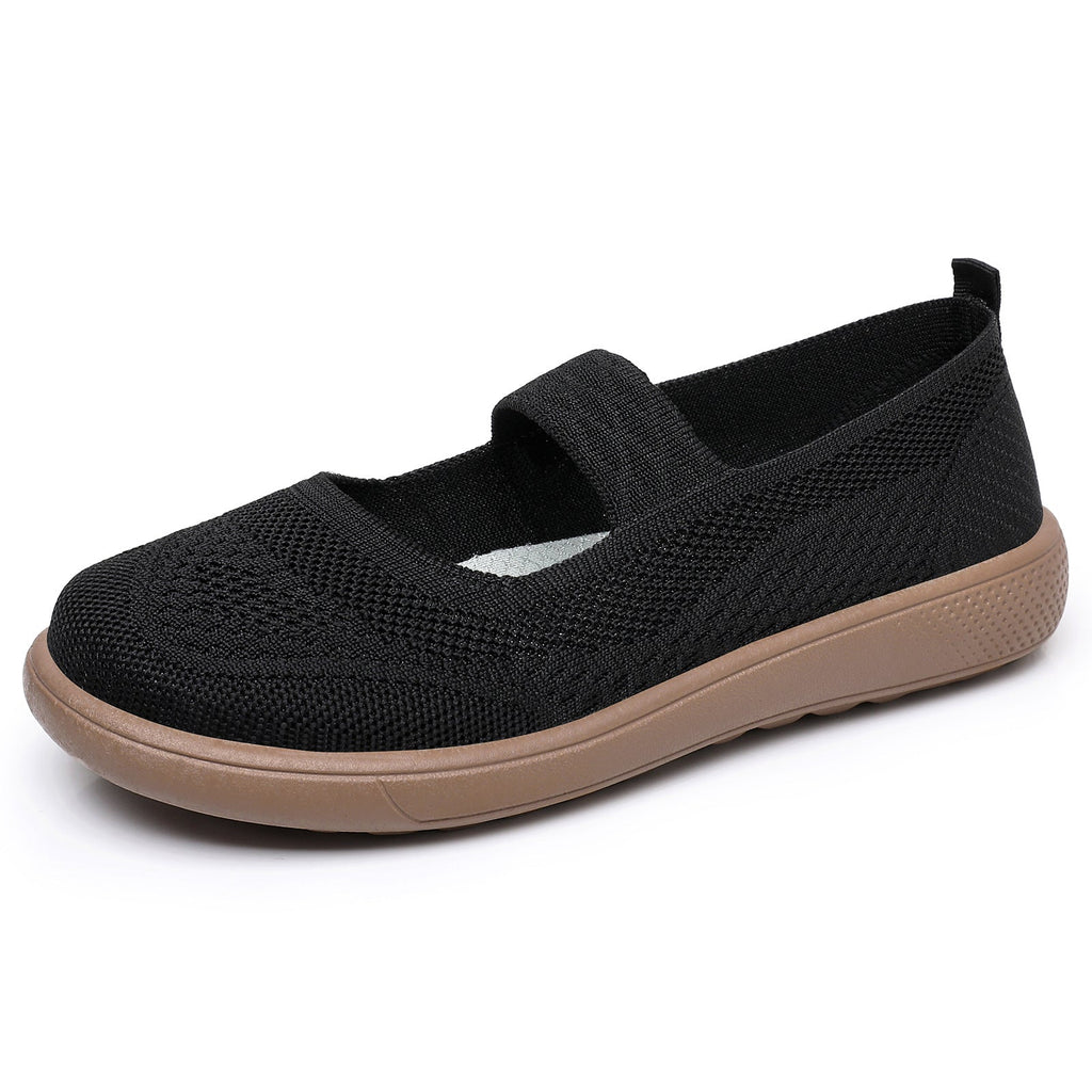 Damen Bequeme Slip-On Freizeitschuhe mit elastischem Riemen EB