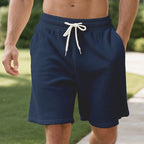 Herren Ripp-Jersey-Shorts mit Kordelzug