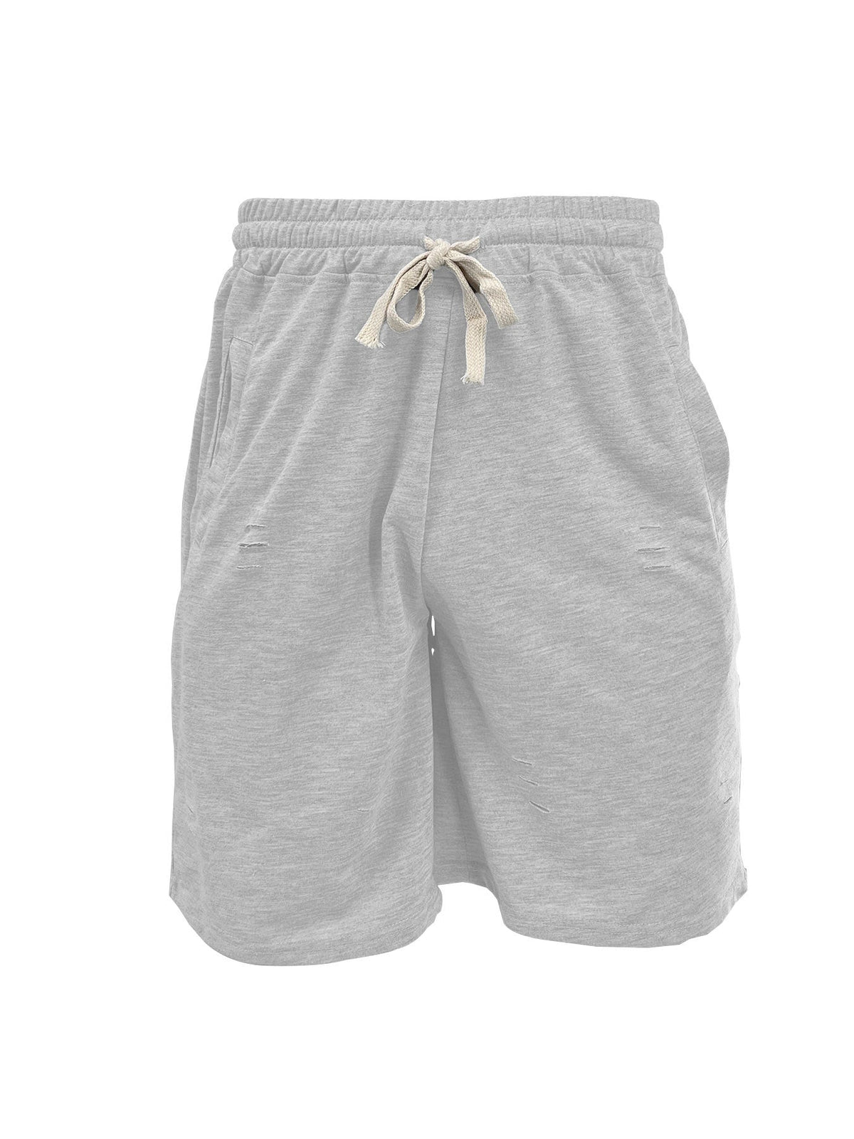 Lässige Herren-Sweatshorts mit elastischem Kordelzug, Seitentaschen und Used-Look
