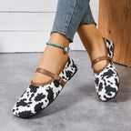 Damen Bequeme Ballerinas mit dekorativem Riemen EB