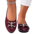Damen Ballerinas mit modischem Schleifenakzent und Glitzerdetails EB