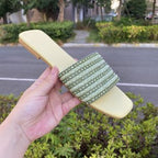 Damen bequeme Slides mit modischen Riemen EB