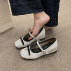 Damen Ballerinas mit modischer Schleife und perlenverziertem Riemen EB