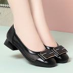 Damen elegante Ballerinas mit modischer Schnallenverzierung und atmungsaktivem Mesh-Einsatz EB