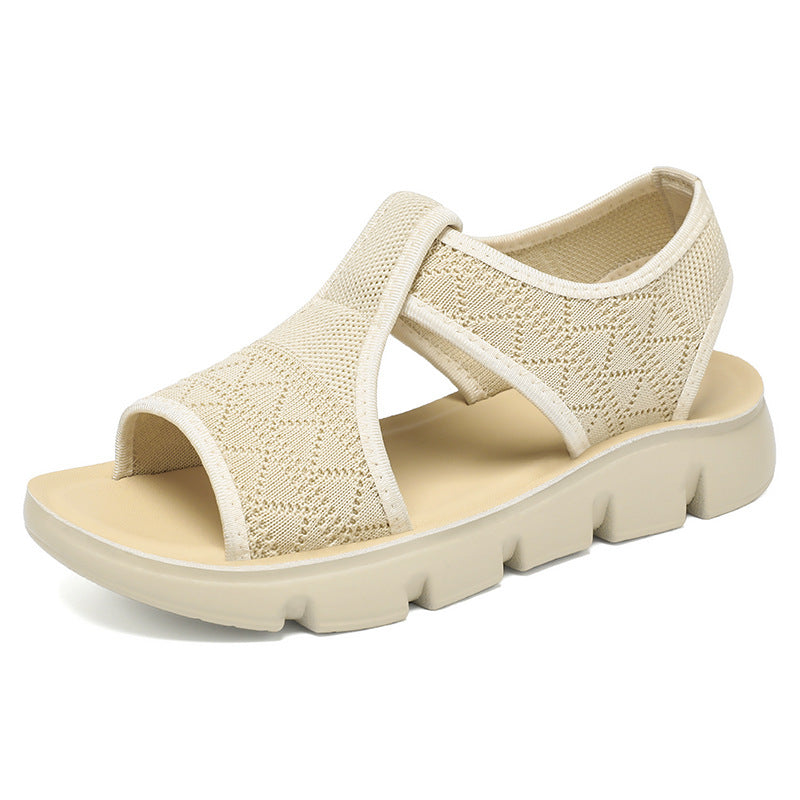 Damen Bequeme Sandalen mit elastischen Riemen und rutschfester Sohle EB