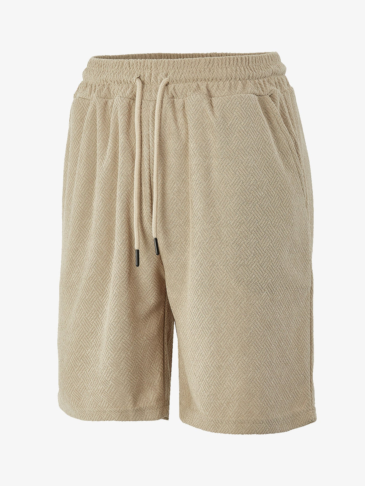 Herren Frottee-Shorts mit Fischgrätmuster