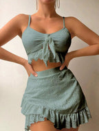 Damen Crop-Top und Rock-Set EB