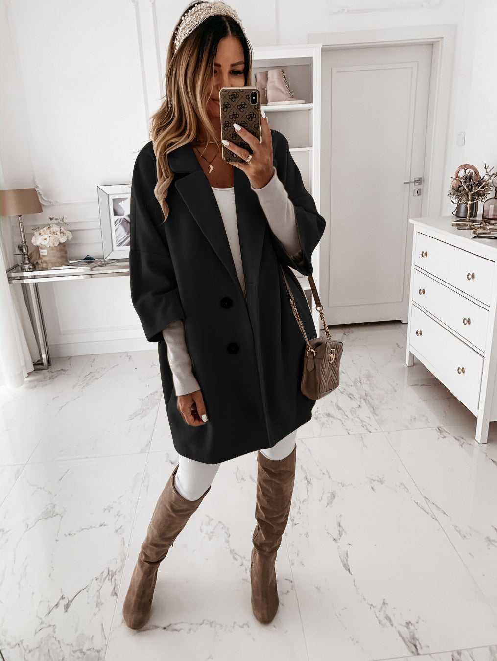 Damen Oversize Wollmantel EB