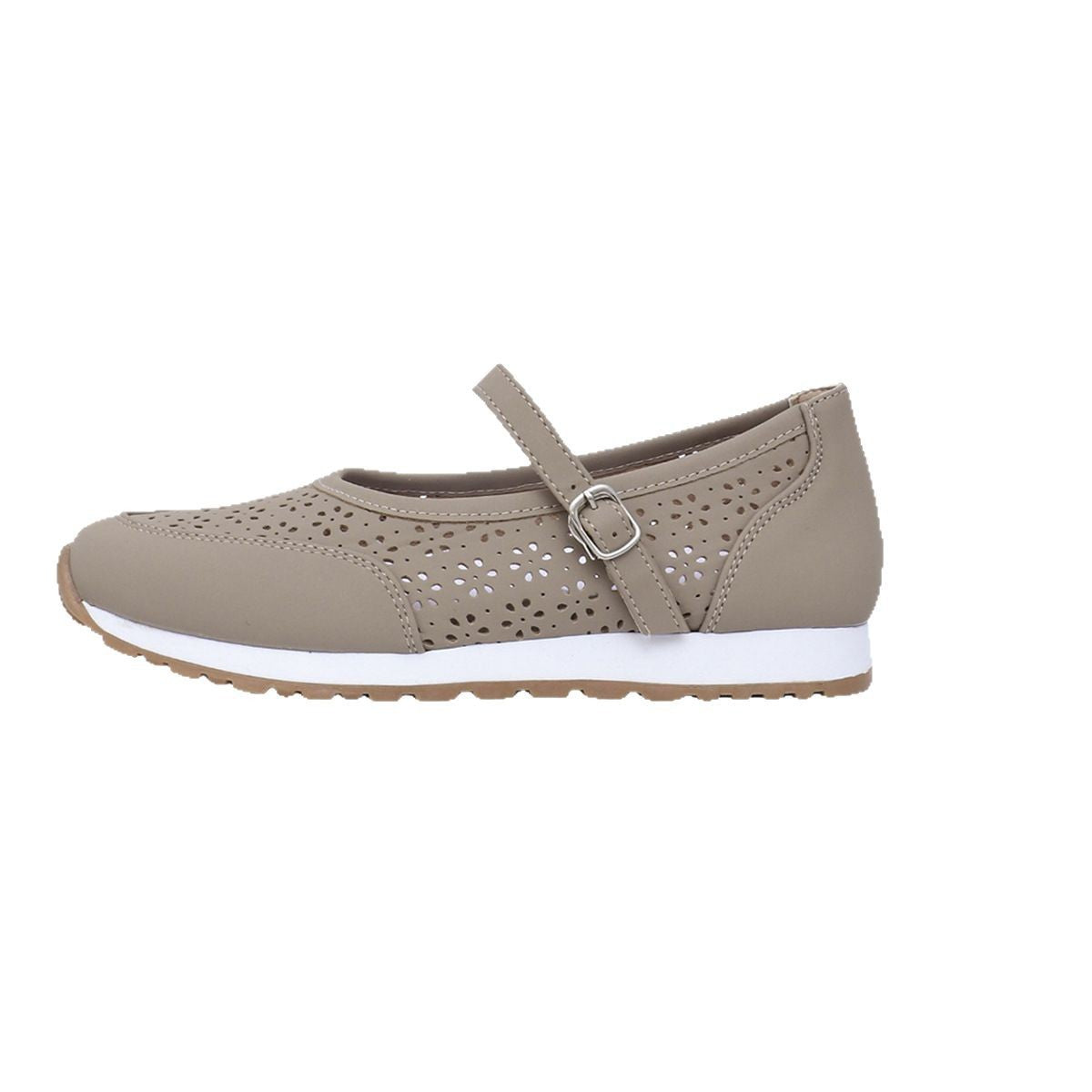 Damen Atmungsaktive Ballerinas mit dekorativem Lochdesign EB
