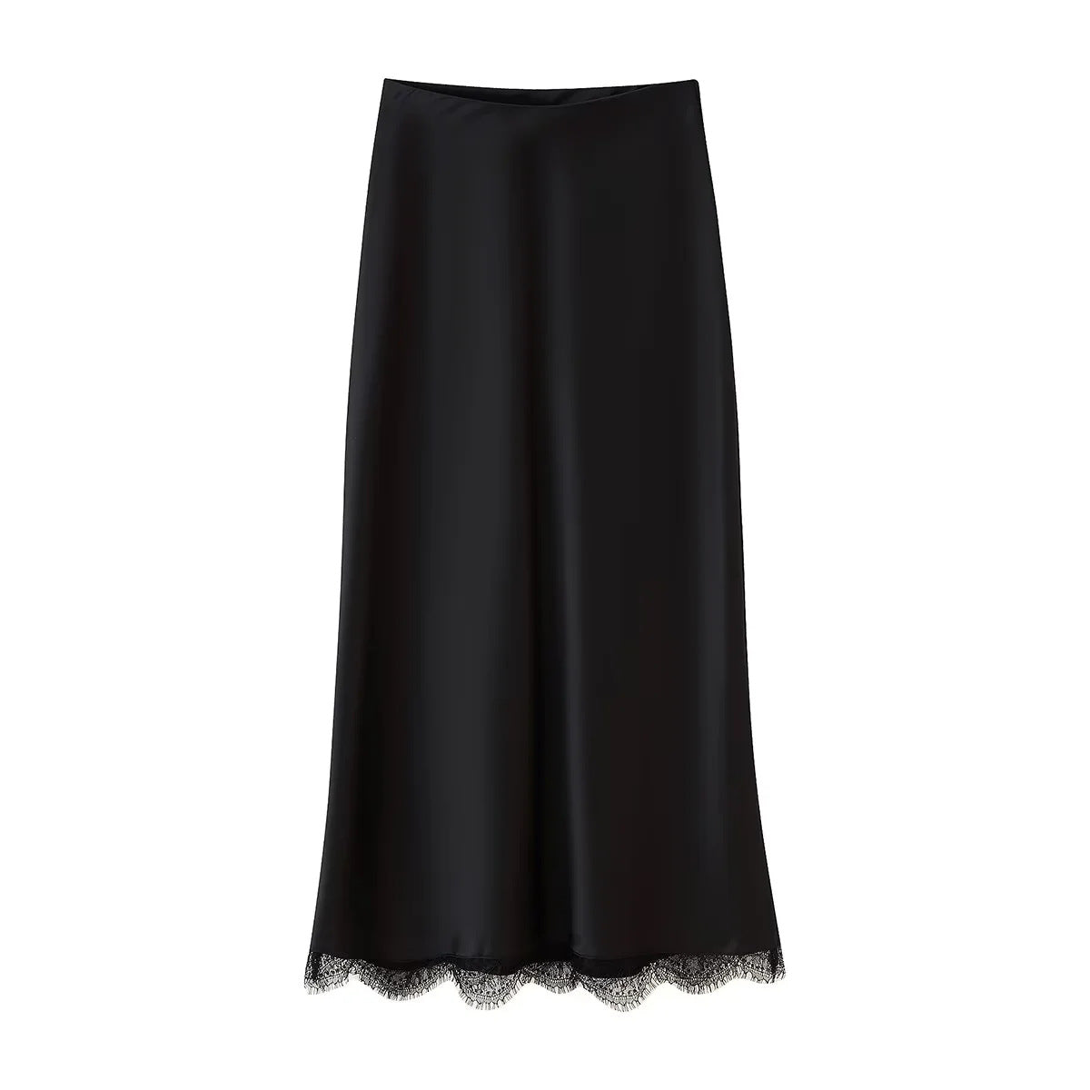 Damen Eleganter Midirock mit zartem Spitzenbesatz EB