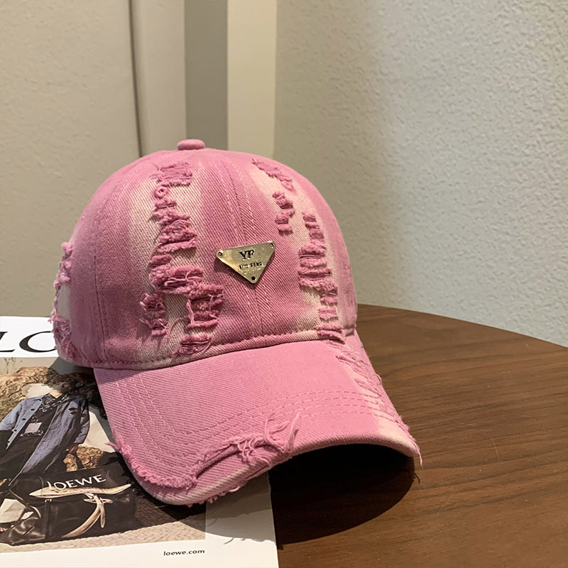 Women's Distressed Denim Baseball Cap