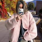 Damen Gemütlicher Teddy-Mantel mit oversized Schnitt EB