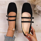 Damen Ballerinas mit verstellbarem Riemendesign und bequemer Sohle EB