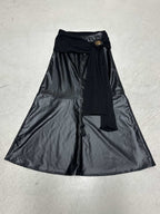 Damen eleganter Satin-Abendrock mit raffinierten Rüschen und Spitzenakzenten EB