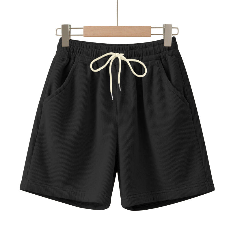 Herren Ripp-Jersey-Shorts mit Kordelzug