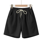 Herren nan gerippte Jersey-Shorts mit elastischem Bund, dekorativem Kordelzug und seitlichen Eingrifftaschen EB
