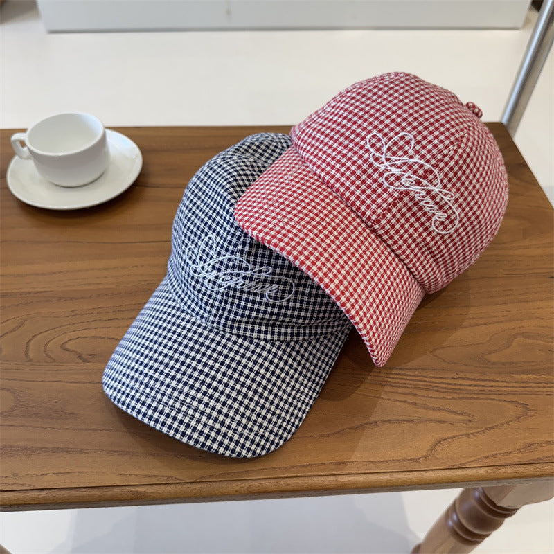 Damen-Baseballcap mit Gingham-Karomuster