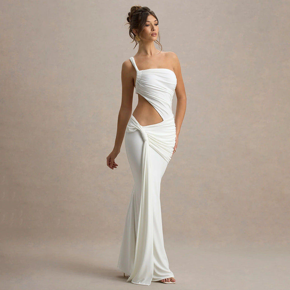 Damen Elegantes Cut-Out Minikleid mit asymmetrischem Design und Raffungen EB