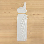 Damen Crop-Top und Wickelrock Set EB