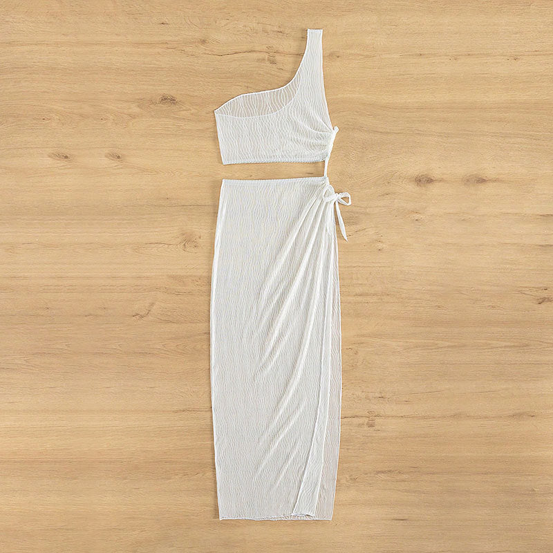 Damen Crop-Top und Wickelrock Set EB