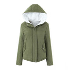 Damen gesteppte Kapuzenjacke mit kuscheligem Futter und praktischen Taschen EB