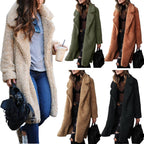 Damen kuscheliger Teddy-Mantel mit elegantem Revers und praktischen Taschen EB