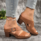 Damen Design-Sandalen mit verstellbarem Riemen und geschmackvoller Perforierung EB
