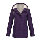 Damen nan wasserabweisender Parka mit Teddyfutter verstellbarer Kapuze und aufgesetzten Taschen EB