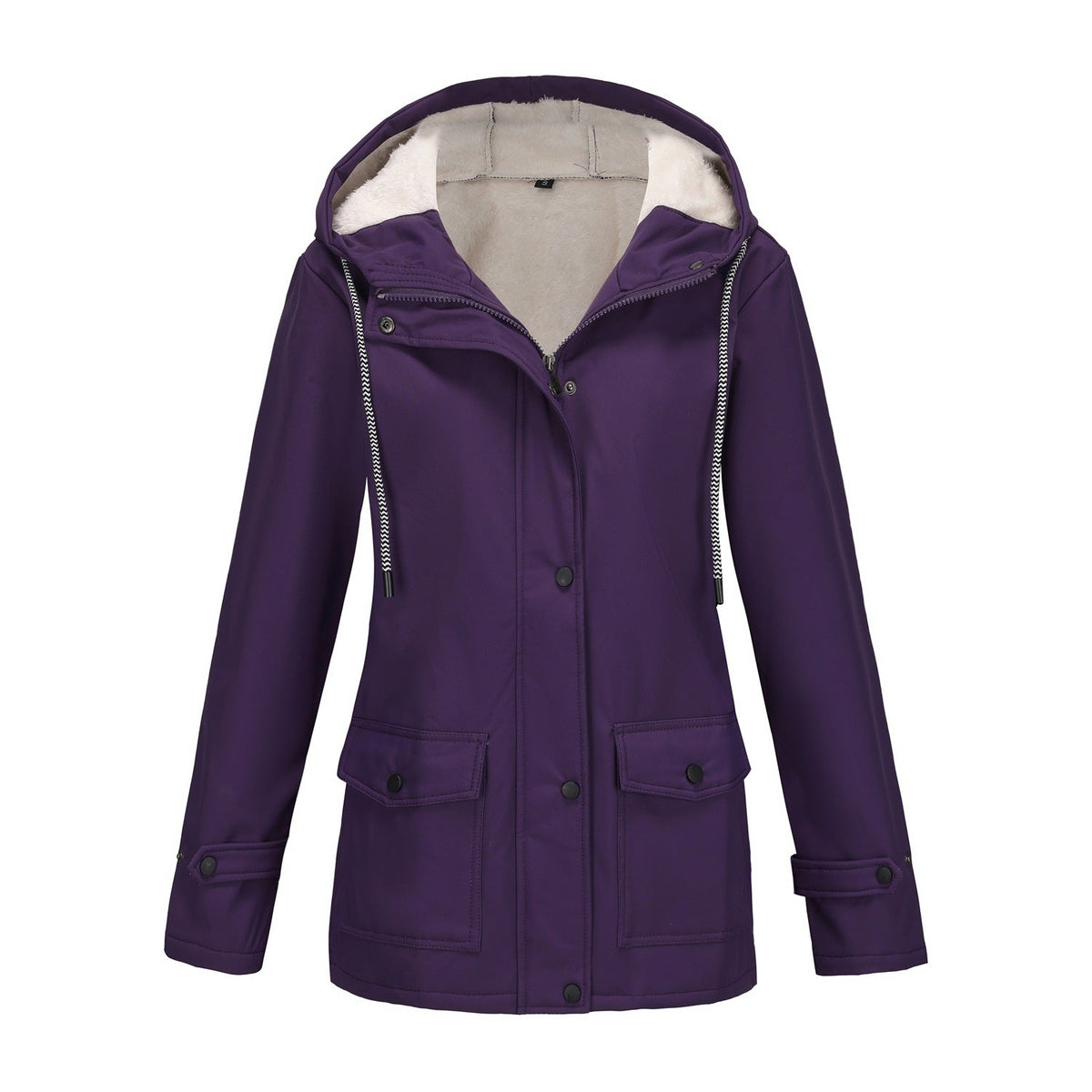 Damen nan wasserabweisender Parka mit Teddyfutter verstellbarer Kapuze und aufgesetzten Taschen EB