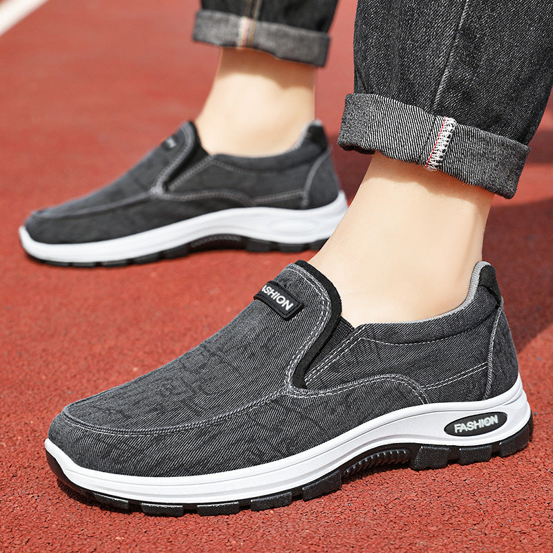 Damen Bequeme Slip-On Freizeitschuhe mit Denim-Optik EB
