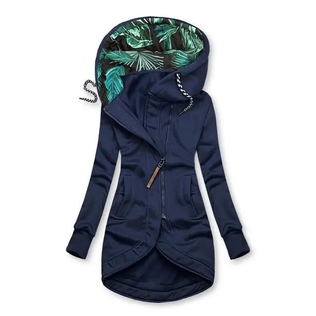 Damen Kapuzenjacke mit hohem Kragen und praktischen Eingrifftaschen EB