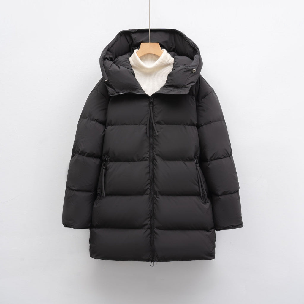 Damen modische Winterjacke im Oversized-Stil mit Kapuze EB