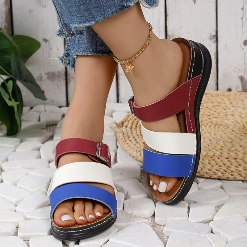 Damen bequeme und modische Sandalen mit verstellbaren Riemen EB