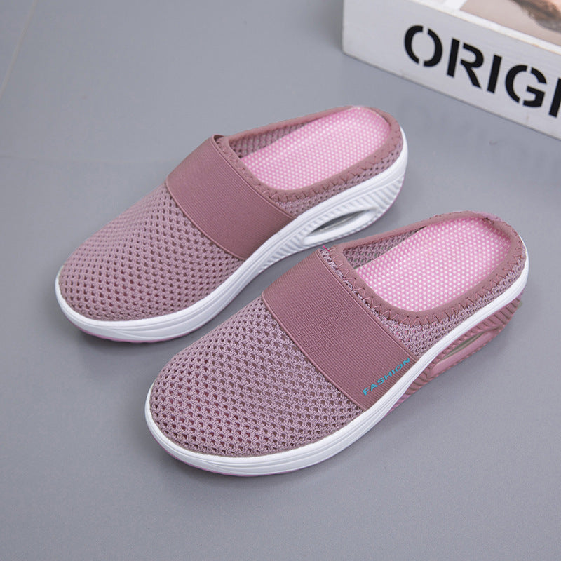 Damen atmungsaktive Slip-On Clogs mit elastischem Riemendesign EB