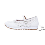 Damen bequeme und atmungsaktive Ballerinas mit Riemen und perforiertem Design EB