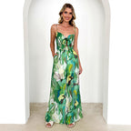 Damen Eleganter Jumpsuit mit floralem Design und verstellbaren Spaghettiträgern EB