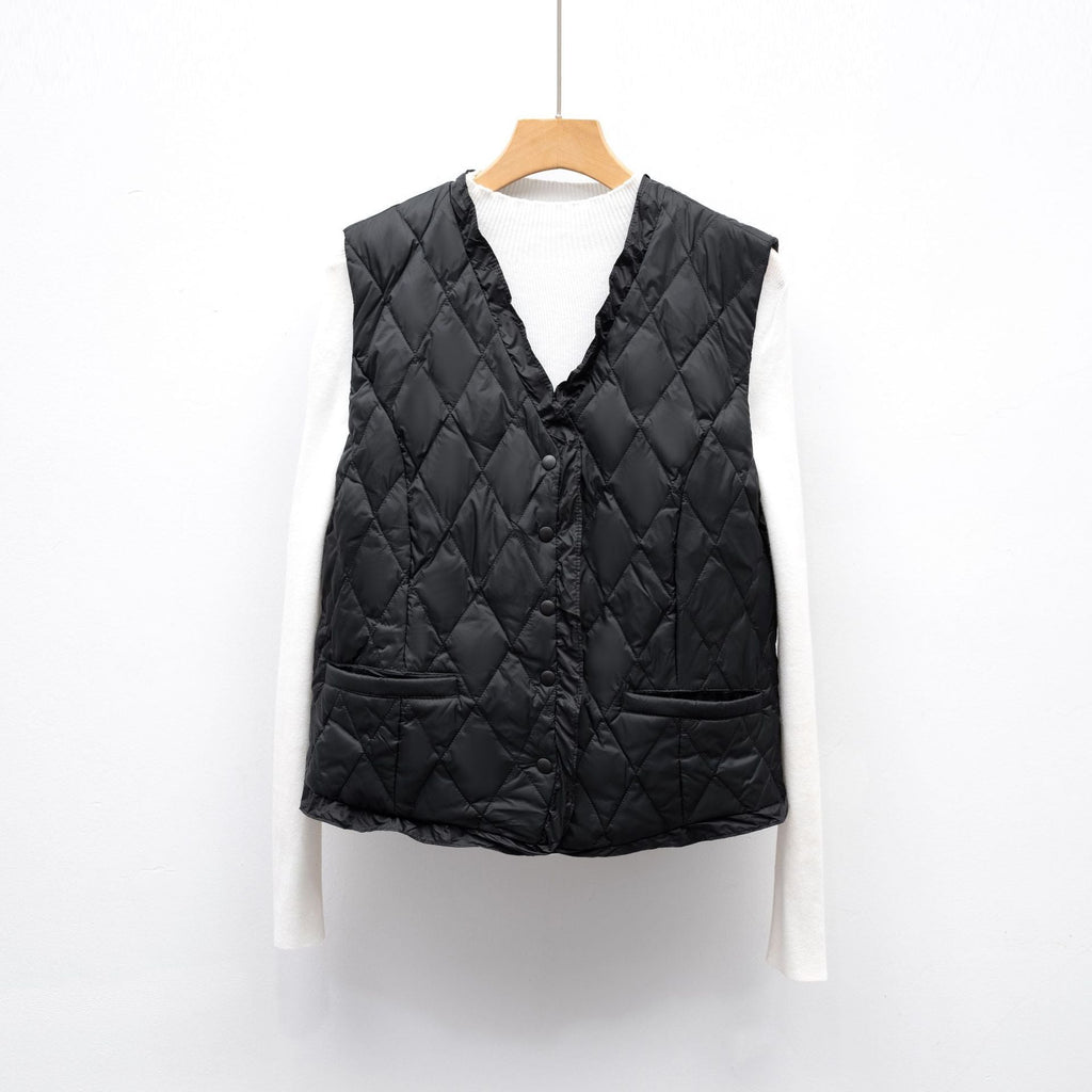 Damen gesteppte Weste mit asymmetrischem Schnitt EB