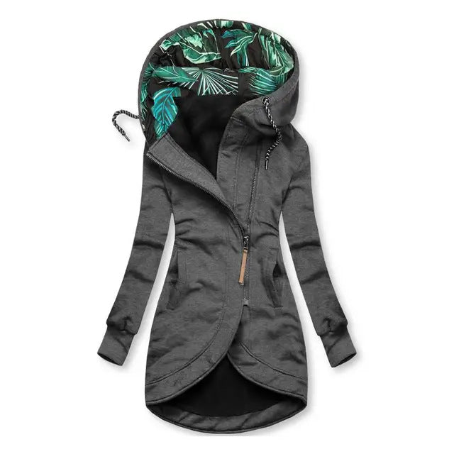 Damen Kapuzenjacke mit hohem Kragen und praktischen Eingrifftaschen EB