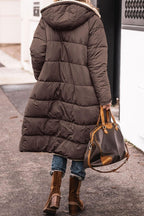 Damen Lange Gefütterte Winterjacke mit Luxuriösem Innenfutter EB