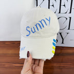 Damen-Baseballkappe mit Grafik im Used-Look