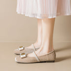 Damen Chice Ballerinas mit eleganter Schnalle und Strass-Applikationen EB