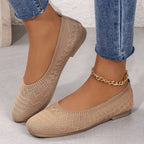Damen Bequeme Ballerinas aus elastischem Strickmaterial mit flexibler Sohle EB