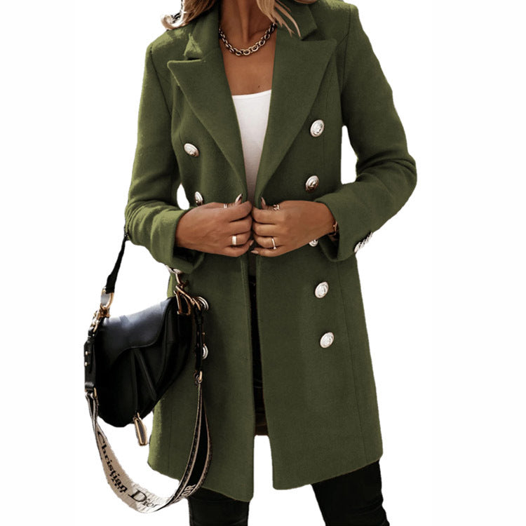 Damen eleganter und taillierter Designer-Mantel EB