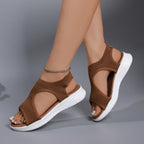 Damen Atmungsaktive Freizeit-Sandalen mit modischem Strickdesign und dämpfender Sohle EB