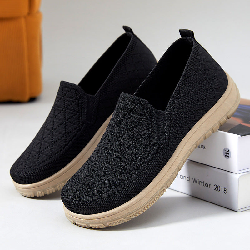Damen Bequeme Freizeit Slip-On Schuhe mit atmungsaktivem Obermaterial EB