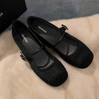 Damen Ballerina mit elegantem Leopardenmuster und modischem Schnallenverschluss EB