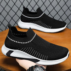 Unisex nan nahtloser Strick-Slip-On Laufschuh mit sockenähnlichem Schaft und hexagonaler Dämpfungssohle EB