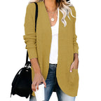 Damen legerer Strickmantel mit Taschen und offenen Front EB